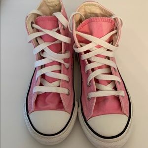 Size 11 pink hi top converse all star sneakers